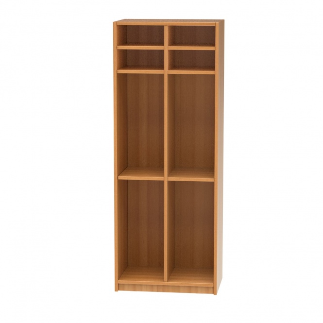 Schulranzenregal, 160 cm hoch,  60x40 cm (B/T), 4 Fächer, 2-spaltig, 